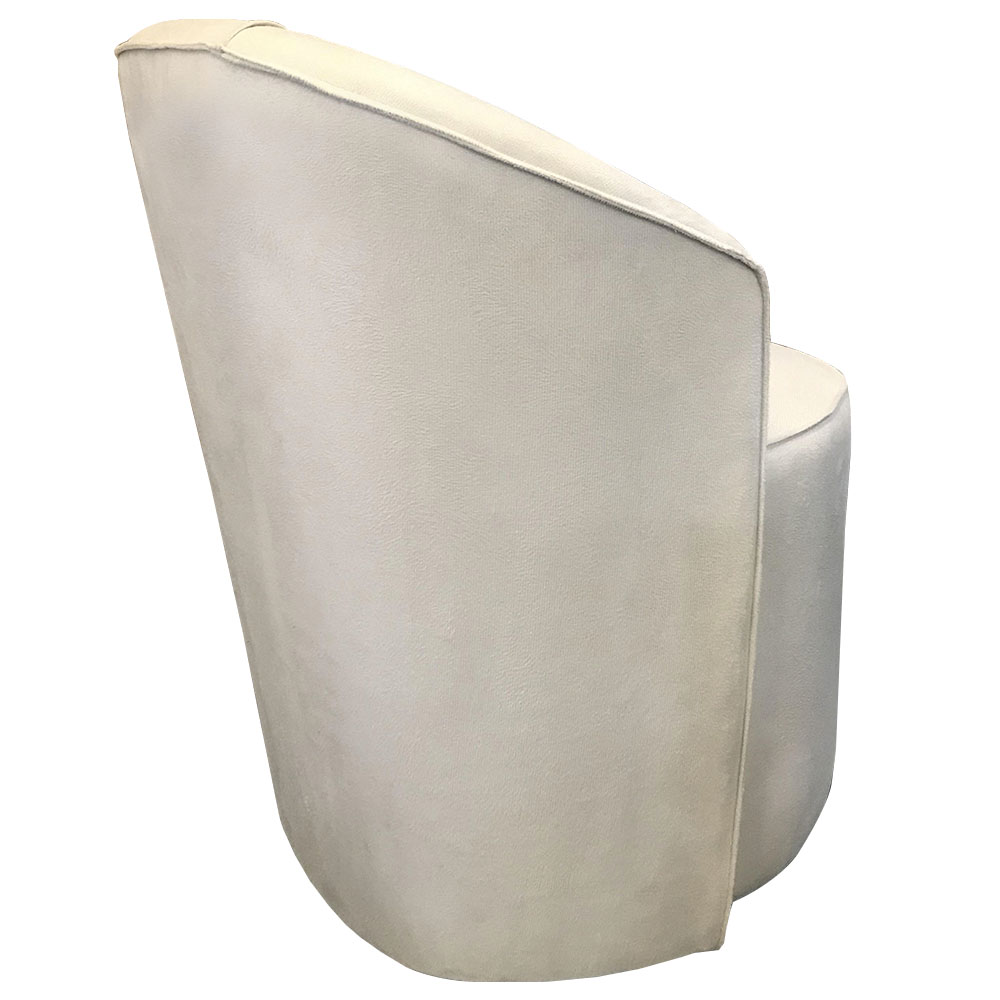 Poltrona Redonda Serena Suede Bege Base Fixa C05 - D'Rossi