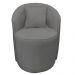 Poltrona Redonda Serena Suede Cinza Base Fixa C05 - D'Rossi