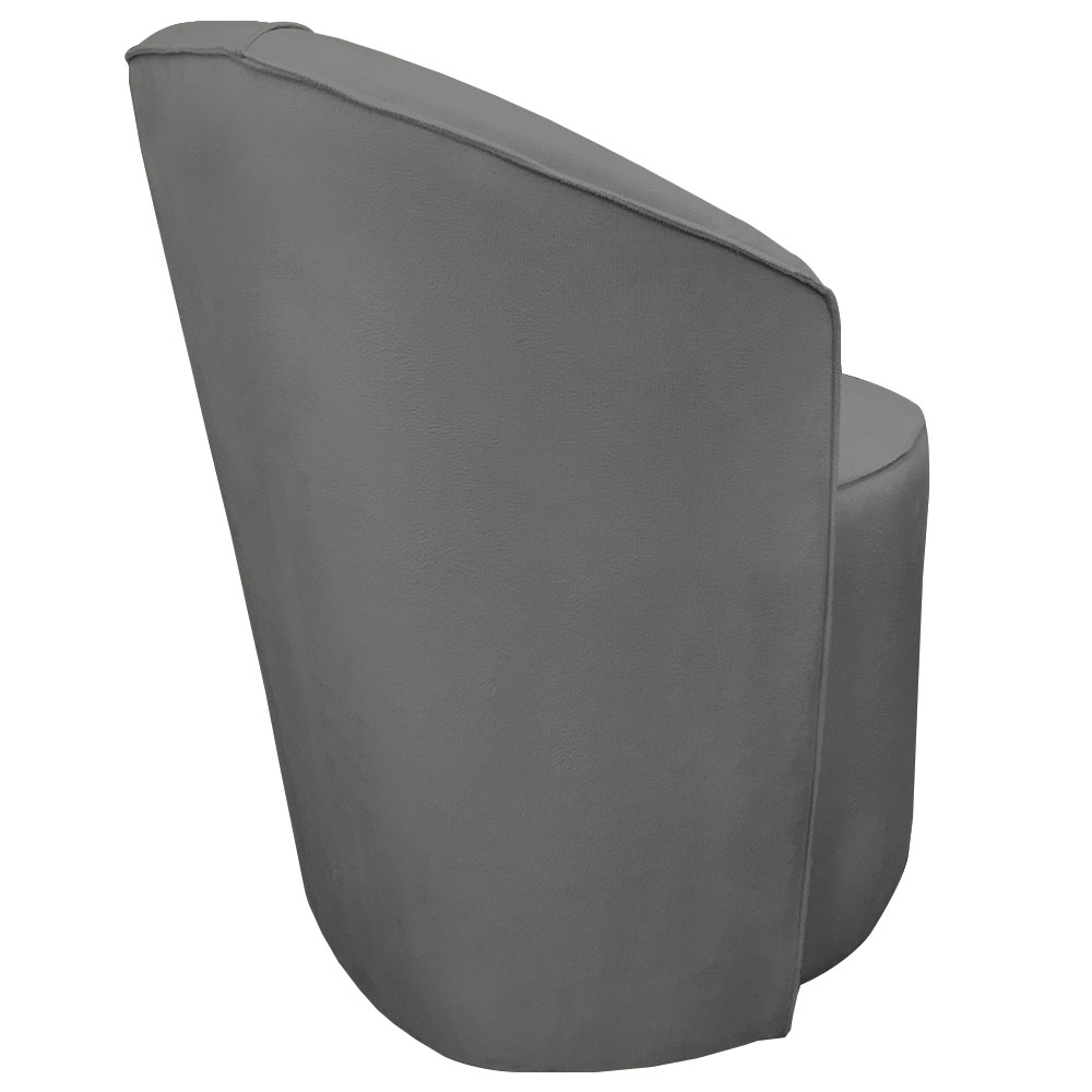 Poltrona Redonda Serena Suede Cinza Base Fixa C05 - D'Rossi
