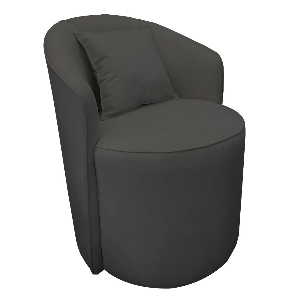 Poltrona Redonda Serena Suede Grafite Base Fixa C05 - D'Rossi