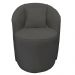 Poltrona Redonda Serena Suede Grafite Base Fixa C05 - D'Rossi