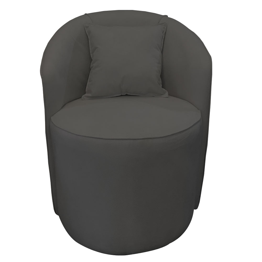 Poltrona Redonda Serena Suede Grafite Base Fixa C05 - D'Rossi