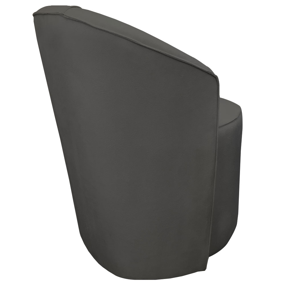 Poltrona Redonda Serena Suede Grafite Base Fixa C05 - D'Rossi
