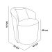 Poltrona Redonda Serena Suede Grafite Base Fixa C05 - D'Rossi