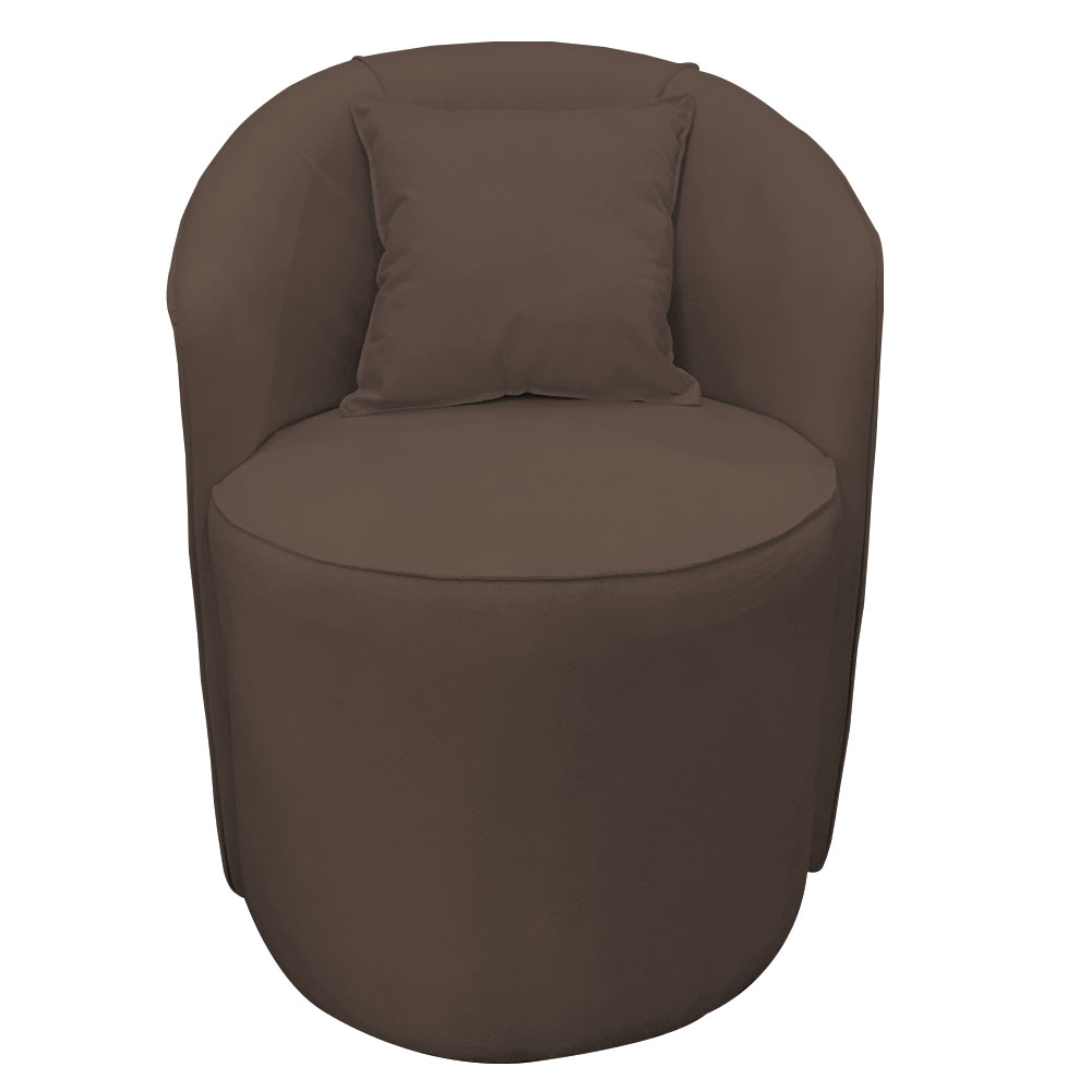 Poltrona Redonda Serena Suede Marrom Base Fixa C05 - D'Rossi
