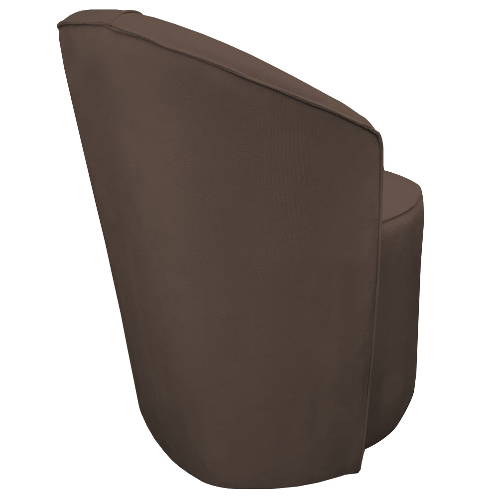 Poltrona Redonda Serena Suede Marrom Base Fixa C05 - D'Rossi