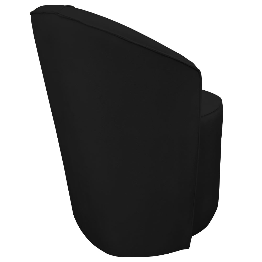 Poltrona Redonda Serena Suede Preto Base Fixa C05 - D'Rossi