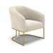 Poltrona Stella Bouclê Bege Base Metálica Industrial Dourado - D'Rossi