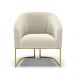 Poltrona Stella Bouclê Bege Base Metálica Industrial Dourado - D'Rossi