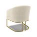 Poltrona Stella Bouclê Bege Base Metálica Industrial Dourado - D'Rossi