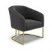 Poltrona Stella Bouclê Grafite Base Metálica Industrial Dourado - D'Rossi