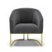 Poltrona Stella Bouclê Grafite Base Metálica Industrial Dourado - D'Rossi