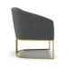 Poltrona Stella Bouclê Grafite Base Metálica Industrial Dourado - D'Rossi