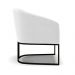 Poltrona Stella Bouclê Off White Base Metálica Industrial Preto - D'Rossi