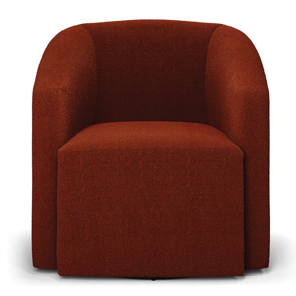 Poltrona Stella Max Bouclê Terracota Base Giratória - D'Rossi