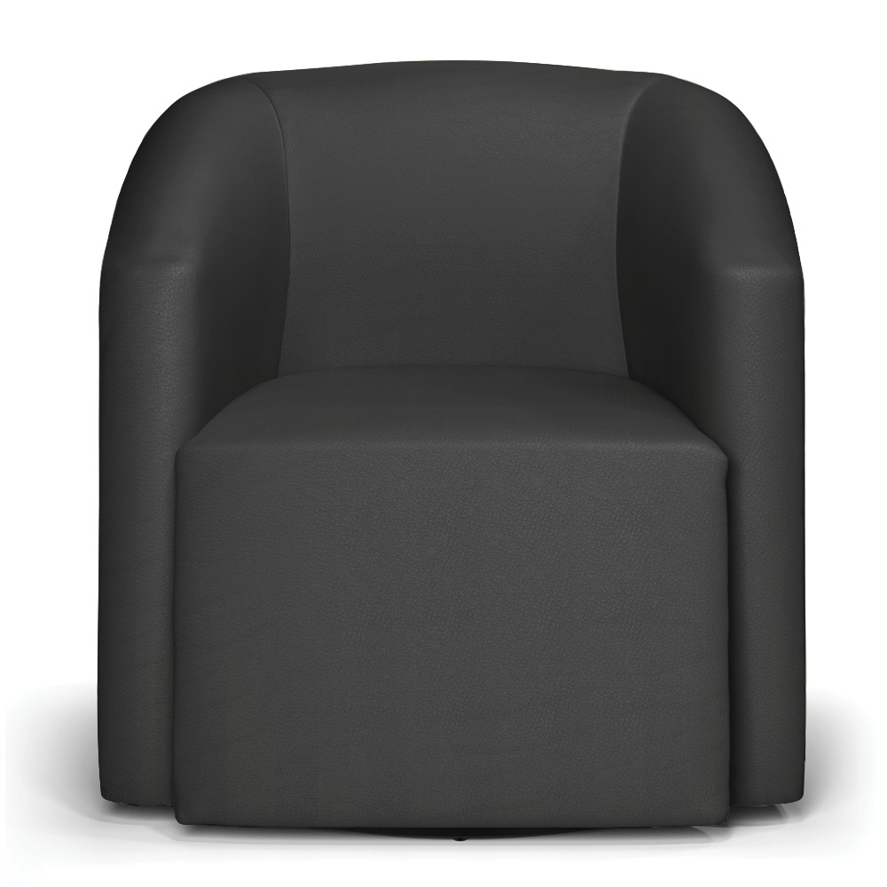Poltrona Stella Max Corino Preto Base Giratória - D'Rossi