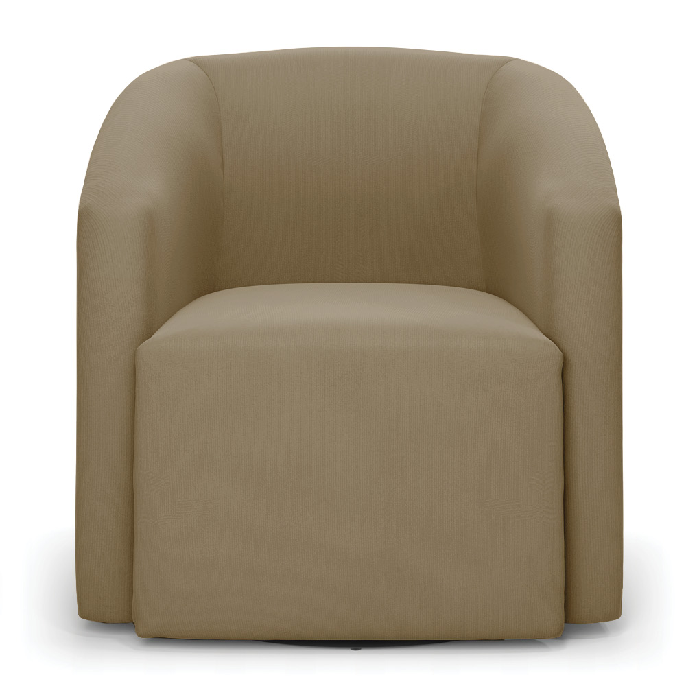 Poltrona Stella Max Suede Marrom Rato Base Giratória - D'Rossi