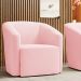 Poltrona Stella Max Suede Rosa Bebê Base Giratória - D'Rossi
