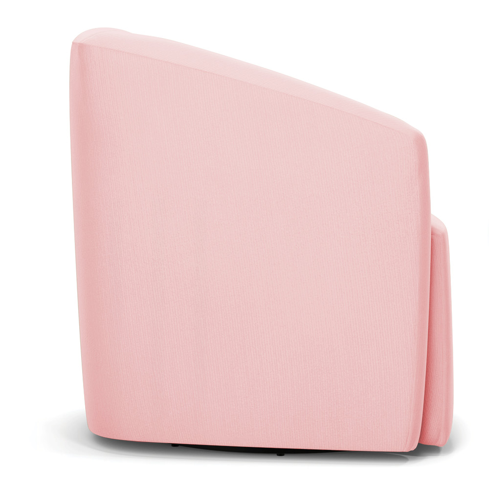 Poltrona Stella Max Suede Rosa Bebê Base Giratória - D'Rossi
