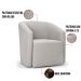 Poltrona Stella Max Veludo Cinza Base Giratória - D'Rossi