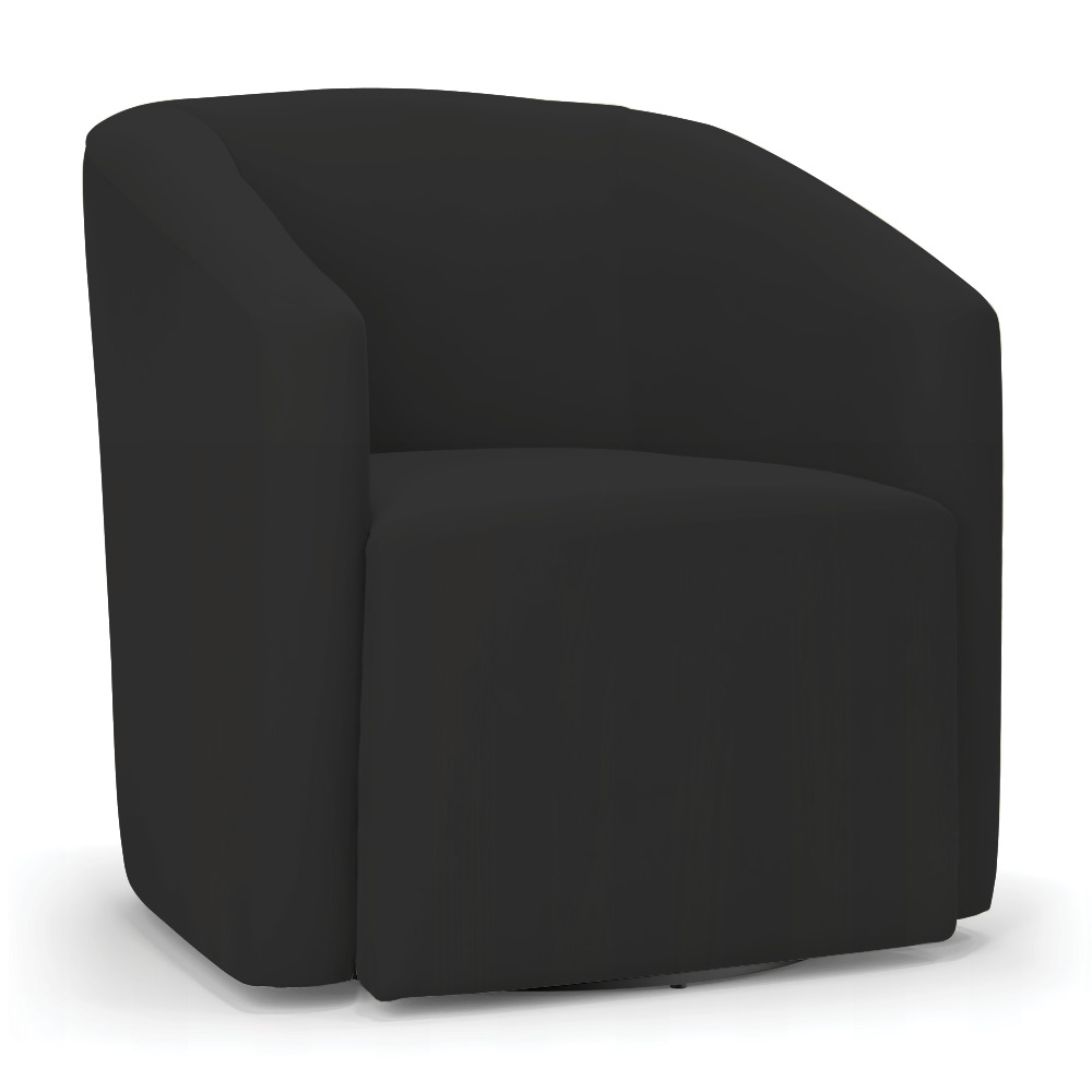 Poltrona Stella Max Veludo Preto Base Giratória - D'Rossi