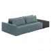 Sofá Ilha 2 Lugares Living 252cm Modulado Sala Lary Bouclê Azul/PU Pto K01 - D'Rossi