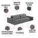 Sofá Ilha 2 Lugares Living 252cm Modulado Sala Lary Bouclê Cinza/PU Pto K01 - D'Rossi