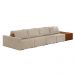 Sofá Ilha 4 Lugares Living 392cm Modulado para Sala Lary Linho Bege K01 - D'Rossi