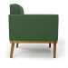 Sofá Namoradeira 2 Lugares Base de Madeira Castanho Elisa Suede Verde D03 - DRossi