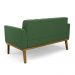 Sofá Namoradeira 2 Lugares Base de Madeira Castanho Elisa Suede Verde D03 - DRossi