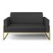 Sofá Namoradeira Base Industrial Alta Dourado Marisa Corino Preto D03 - D?Rossi