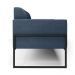 Sofá Namoradeira Base Industrial Alta Preto Marisa Suede Azul Marinho D03 - D?Rossi