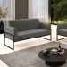 Sofá Namoradeira Base Industrial Alta Preto Marisa Suede Grafite D03 - D?Rossi