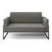 Sofá Namoradeira Base Industrial Alta Preto Marisa Suede Grafite D03 - D?Rossi