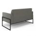 Sofá Namoradeira Base Industrial Alta Preto Marisa Suede Grafite D03 - D?Rossi