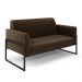 Sofá Namoradeira Base Industrial Alta Preto Marisa Suede Marrom D03 - D?Rossi