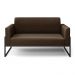 Sofá Namoradeira Base Industrial Alta Preto Marisa Suede Marrom D03 - D?Rossi