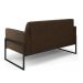 Sofá Namoradeira Base Industrial Alta Preto Marisa Suede Marrom D03 - D?Rossi