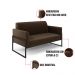 Sofá Namoradeira Base Industrial Alta Preto Marisa Suede Marrom D03 - D?Rossi