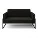 Sofá Namoradeira Base Industrial Alta Preto Marisa Suede Preto D03 - D?Rossi