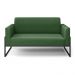 Sofá Namoradeira Base Industrial Alta Preto Marisa Suede Verde D03 - D?Rossi
