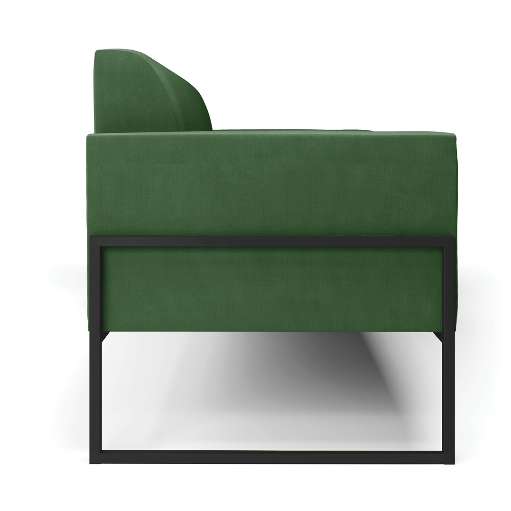 Sofá Namoradeira Base Industrial Alta Preto Marisa Suede Verde D03 - D?Rossi
