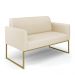 Sofá Namoradeira Base Industrial Dourado Marisa Linho D03 - D'Rossi