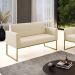 Sofá Namoradeira Base Industrial Dourado Marisa Linho D03 - D'Rossi