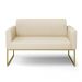 Sofá Namoradeira Base Industrial Dourado Marisa Linho D03 - D'Rossi
