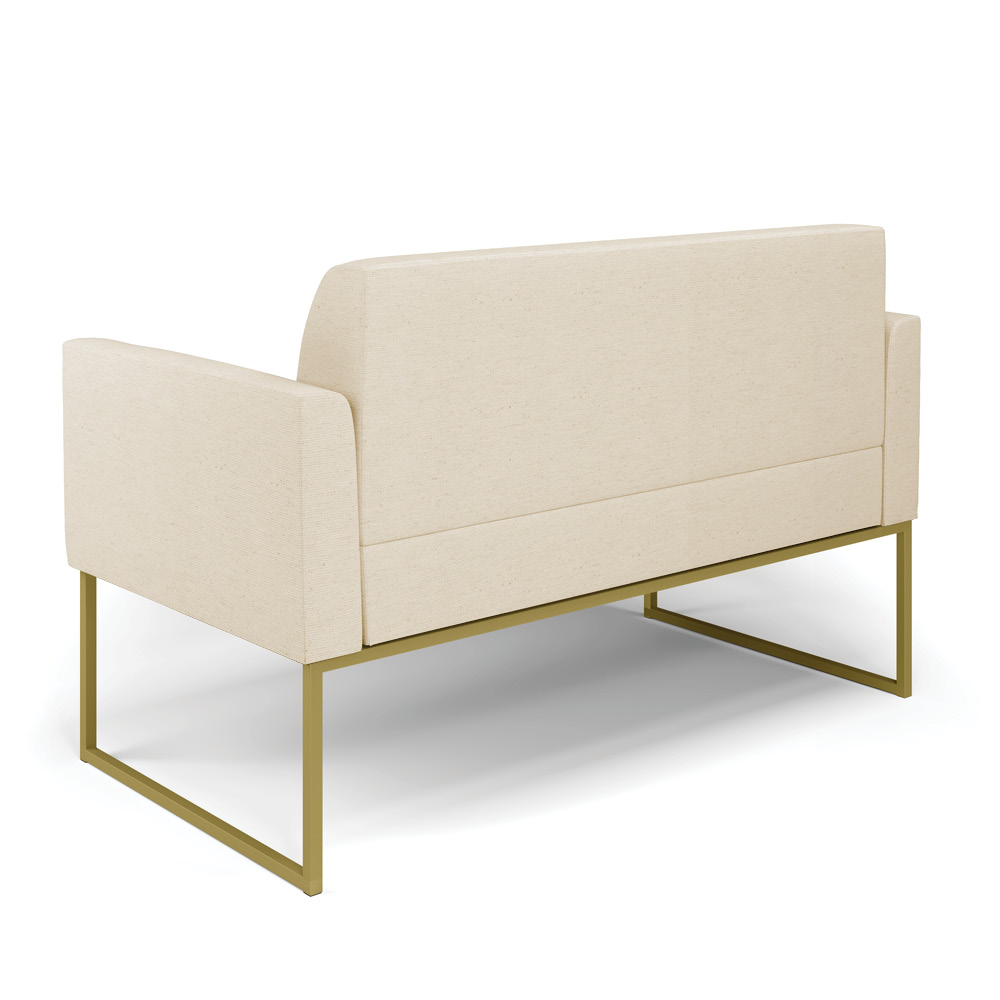 Sofá Namoradeira Base Industrial Dourado Marisa Linho D03 - D'Rossi