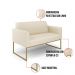 Sofá Namoradeira Base Industrial Dourado Marisa Linho D03 - D'Rossi
