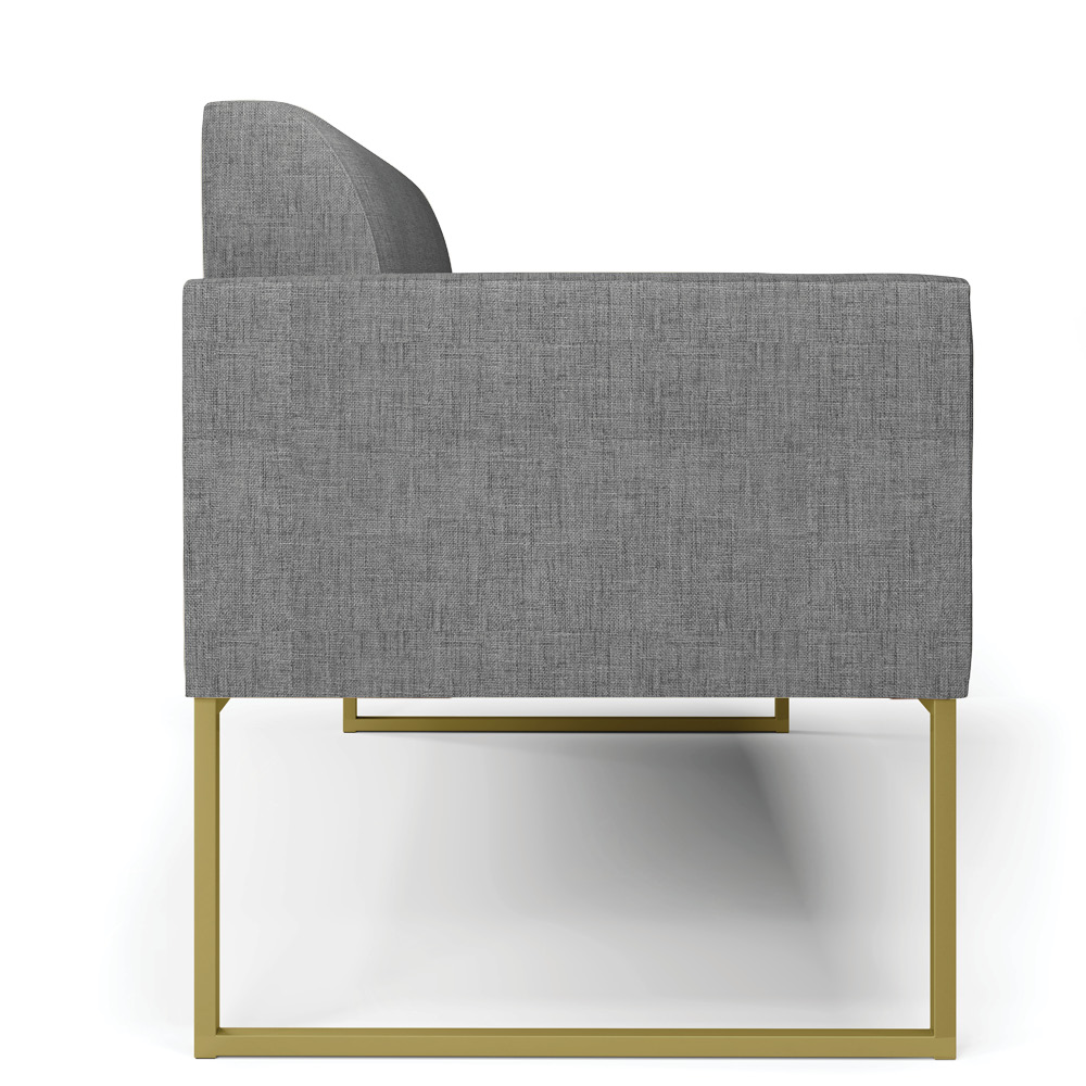 Sofá Namoradeira Base Industrial Dourado Marisa Linho Grafite A26 D03 - D'Rossi
