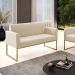 Sofá Namoradeira Base Industrial Dourado Marisa Suede D03 - D'Rossi