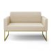 Sofá Namoradeira Base Industrial Dourado Marisa Suede D03 - D'Rossi